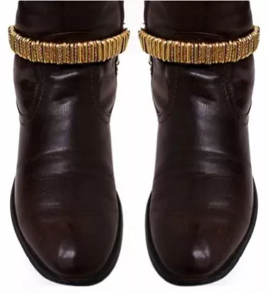 Leather Bootstrap - Iron Rings