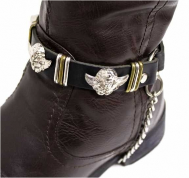 Leather Bootstrap - Angel Studs