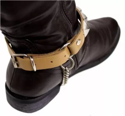 Leather Bootstraps - Pyramid Studs