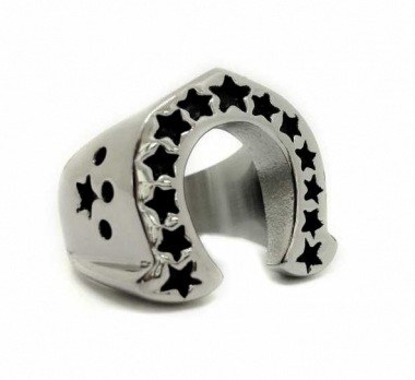 Stainless Steel Ring - Horseshoe & Stars