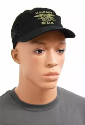 Star with Wings Black Navy Cap