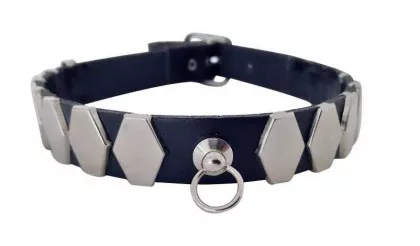 Choker Hexagon Nieten & Ring