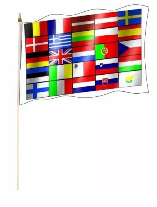 25 Europastaaten Stockfahnen