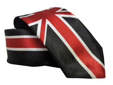 Schwarze Krawatte mit Großbritannien Flagge