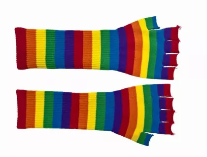 Armwärmer mit Regenbogen Farben