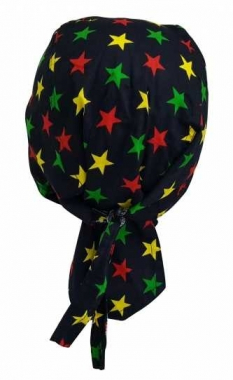 Schwarzes Bandana Kopftuch mit Sternen