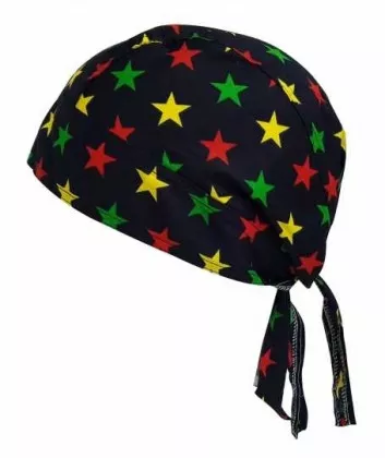 Schwarzes Bandana Kopftuch mit Sternen