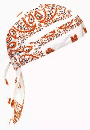 Bandana Kopftuch Paisley Weiß Braun