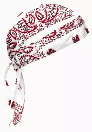 Bandana Kopftuch Weiß Weinrot Paisley