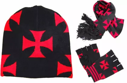 Eisernes Kreuz - Set mit Schal, Beanie und Handschuhe