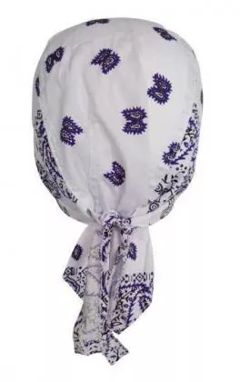 Bandana Kopftuch Weiß & Lila Paisley