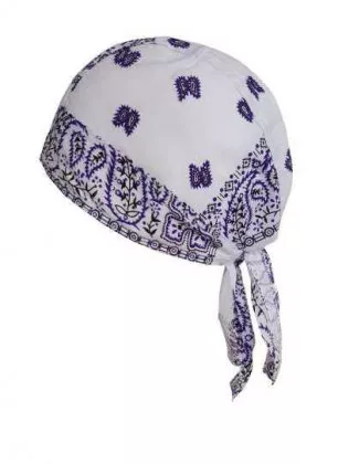 Bandana Kopftuch Weiß & Lila Paisley