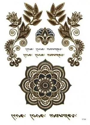 Temporäres Tattoo Set in Gold und Silberfarben