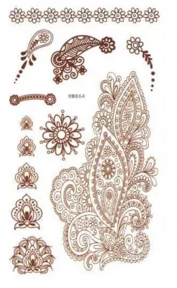 Henna Tattoo Sticker Braun