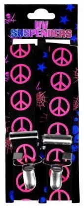 Schwarze Hosenträger Peace-Zeichen