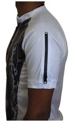 Weißes Unisex T-Shirt Schlangenhaut - Grau