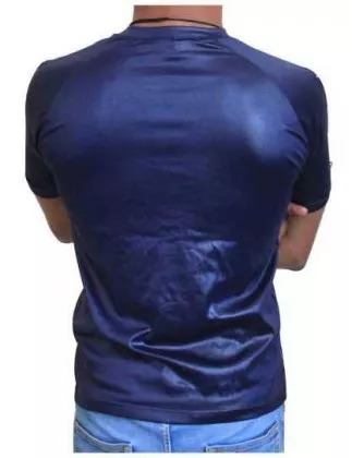 Blaues Unisex T-Shirt Schlangenhaut - Grau