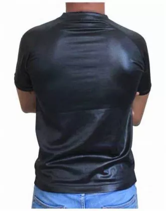 Schwarzes Unisex T-Shirt Schlangenhaut - Braun