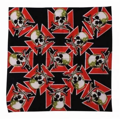 Bandana Kopftuch Kreuz & Totenkopf