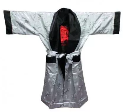 Silberfarbener Yukata Morgenmantel