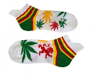 Sneaker Socken - Weiß Cannabis
