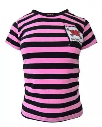 Streifen Top Pink Evil Heart