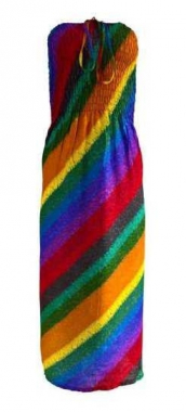 Boho Rainbow Bandeau Dress