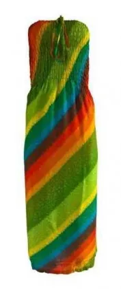 Boho Bandeau Kleid Mehrfarbig