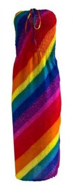 Rainbow Bandeau Dress Boho