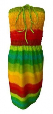 Multicolored Beach Dress Boho