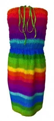 Mehrfarbiges Sommerkleid Boho