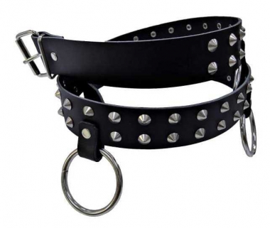Belt - 2 R. Pointed Studs with Rings