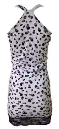 Kleid Rockabella Totenköpfe Weiß