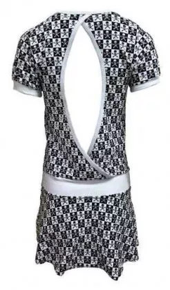Rock Kleid Schachmuster Weiß