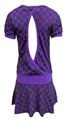 Rock Kleid Schachmuster Lila