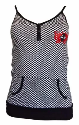 Chess Pattern Strappy Top Rockabella