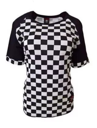 Shirt Rockabella Schachmuster Weiß