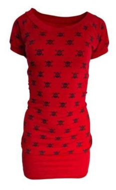 Kleid Rockabella Totenköpfe Rot