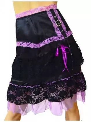 Steampunk Tiered Skirt Rose