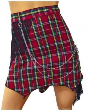 Scottish Pattern Gothic Skirt Red