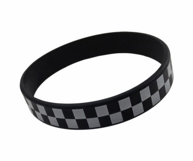 Silicone Armband Check pattern black & white