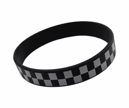Silikon Armband Karomuster Schwarz & Weiß