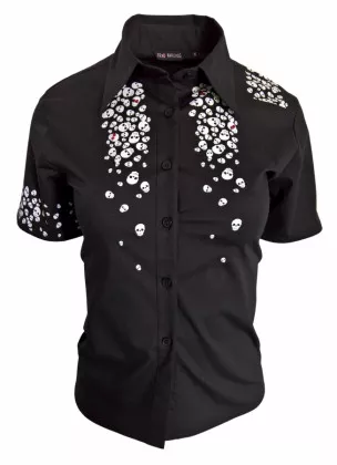 Totenkopf Schwarzes Gothic Shirt