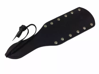 Kleiner Nieten Leder Klopfer in Schwarz