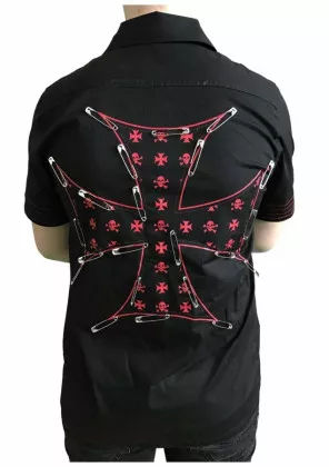 Punk Hemd Eisernes Kreuz