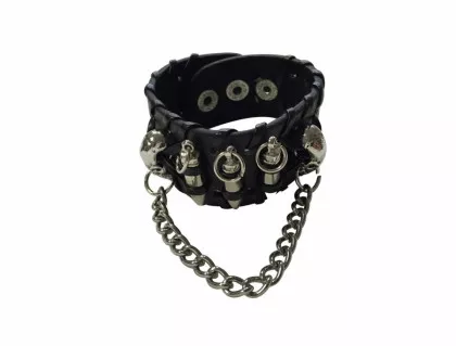 Armband Schwarz Patronen & Kette