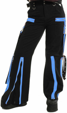 Blue bondage straps gothic trousers