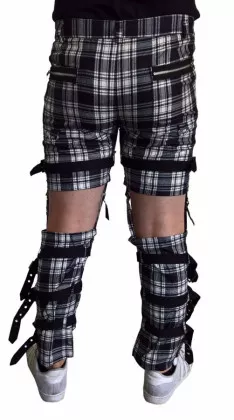 Punkrave sleeve pants black white