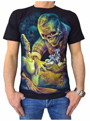T-Shirt Tattoo Totenkopf (Glow in the Dark)