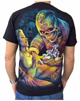 T-Shirt Tattoo Totenkopf (Glow in the Dark)